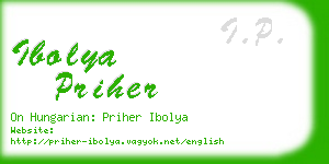 ibolya priher business card